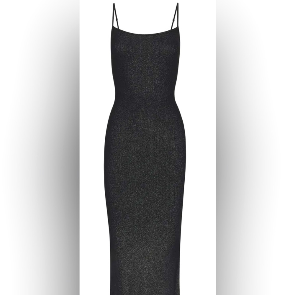 Sparkly Black SKIMS dress size Large (fits small sized body well), tones